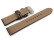 Bracelet montre cuir marron foncé extra fort avec passant additionnel en métal 22mm 24mm 26mm