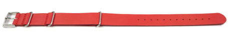 Bracelet montre NATO  en cuir de veau rouge 18mm 20mm 22mm 24mm