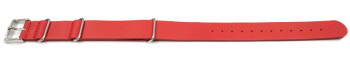 Bracelet montre NATO  en cuir de veau rouge 18mm 20mm...