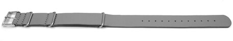 Bracelet montre NATO en cuir de veau gris 18mm 20mm 22mm 24mm