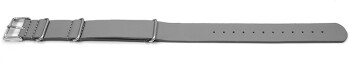 Bracelet montre NATO en cuir de veau gris 18mm 20mm 22mm...