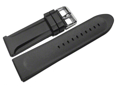 Bracelet de montre à boucle ardillon - silicone - noir - 26,28 mm