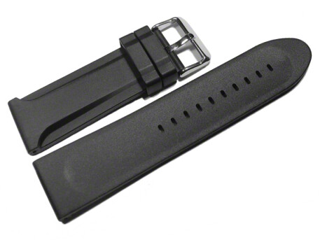 Bracelet de montre  boucle ardillon - silicone - noir - 26,28 mm