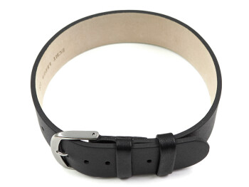Bracelet de tirage pour barrettes fixes Cuir noir 20mm Dorée