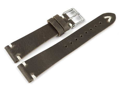Bracelet montre marron foncé en cuir modèle Fresh 18mm 19mm 20mm 22mm