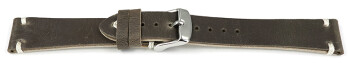 Bracelet montre marron foncé en cuir modèle Fresh 18mm...
