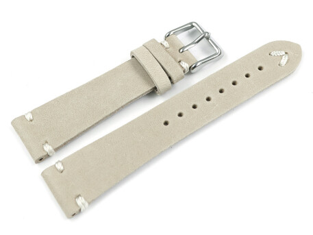 Bracelet montre beige en cuir modèle Fresh 18mm 19mm 20mm 22mm