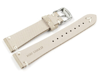 Bracelet montre beige en cuir modèle Fresh 18mm...