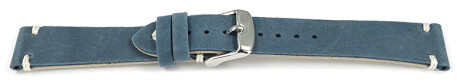 Bracelet montre bleu foncé en cuir modèle Fresh 18mm Acier