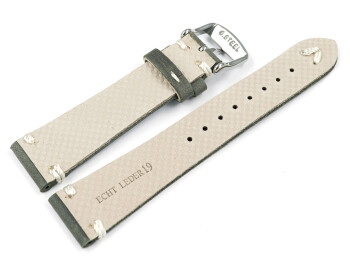 Bracelet montre gris foncé en cuir modèle Fresh 18mm Acier