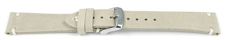Bracelet montre beige en cuir modèle Fresh 18mm Acier