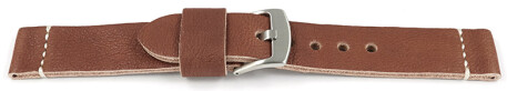 Bracelet montre marron en cuir très souple modèle Bari 20mm 22mm 24mm 26mm 28mm