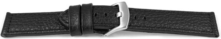 Bracelet montre noir cuir souple grainé 20mm 22mm 24mm 26mm 28mm