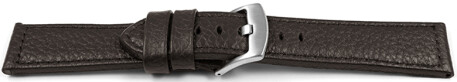 Bracelet montre brun foncé cuir souple grainé 20mm 22mm 24mm 26mm 28mm