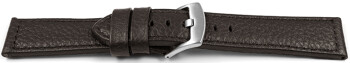 Bracelet montre brun foncé cuir souple grainé 20mm 22mm...