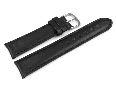 Bracelet de montre cuir de veau lisse bouts arrondis noir...