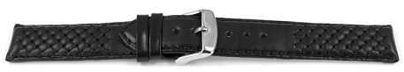 Bracelet montre cuir noir modèle Mexico 18mm 20mm 22mm 24mm