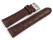 Bracelet de montre cuir de veau - grain croco - marron foncé surpiqué 18mm 20mm 22mm 24mm 26mm 28mm