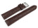 Bracelet de montre cuir de veau - grain croco - marron surpiqué 24mm Dorée