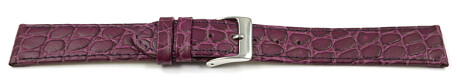 Bracelet montre cuir de veau modèle Safari aubergine 12mm 14mm 16mm 18mm 20mm 22mm
