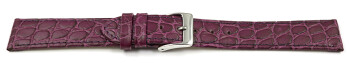 Bracelet montre cuir de veau modèle Safari aubergine 12mm...
