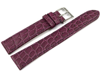 Bracelet montre cuir de veau modèle Safari aubergine 12mm 14mm 16mm 18mm 20mm 22mm