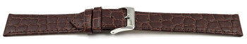 Bracelet montre cuir de veau modèle Safari brun foncé...