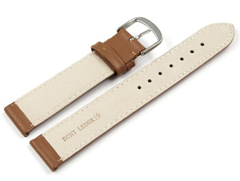 Bracelet de montre brun clair cuir lisse de veau 13mm...