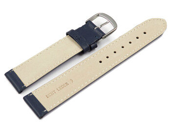 Bracelet de montre bleu foncé cuir lisse de veau...