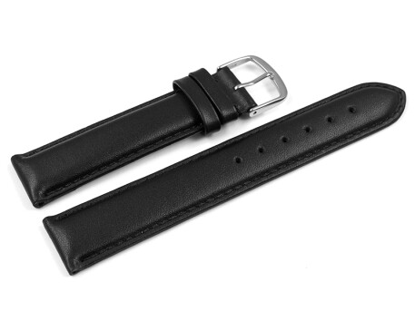Bracelet de montre noir cuir lisse de veau 13mm 15mm 17mm...