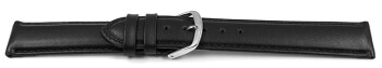 Bracelet de montre noir cuir lisse de veau 13mm 15mm 17mm 19mm 21mm 23mm