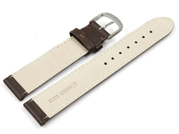 Bracelet de montre brun foncé cuir lisse de veau...