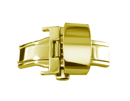 Boucle dployante papillon - acier inoxydable - poli - plaqu or