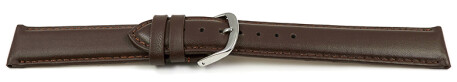 Bracelet de montre brun foncé cuir lisse de veau 23mm Dorée