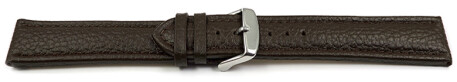 XL Bracelet montre cuir de veau grainé brun foncé 18mm 20mm 22mm 24mm
