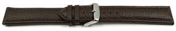 XL Bracelet montre cuir de veau grainé brun foncé 18mm...