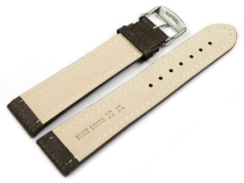 XL Bracelet montre cuir de veau grainé brun...