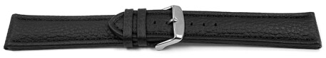 XL Bracelet montre cuir de veau grainé noir 18mm 20mm 22mm 24mm