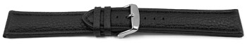 XL Bracelet montre cuir de veau grainé noir 18mm...