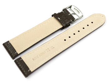 XL Bracelet montre cuir de veau grainé marron...
