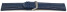 XL Bracelet montre cuir de veau grainé bleu Acier 22mm
