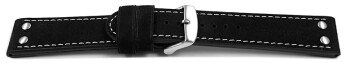 XL Bracelet de montre buffle deau à rivets noir 18mm 20mm...