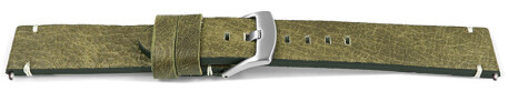 Bracelet montre à dégagement rapide cuir Vintage vert brun sans rembourrage 20mm 22mm 24mm