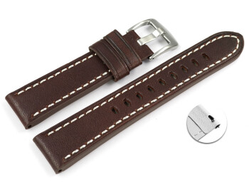 Bracelet montre à dégagement rapide cuir marron Miami sans rembourrage 20mm 22mm 24mm 26mm