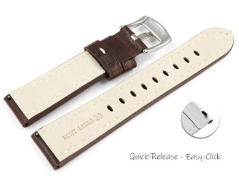 Bracelet montre à dégagement rapide cuir marron Miami sans rembourrage 20mm 22mm 24mm 26mm