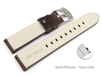 Bracelet montre à dégagement rapide cuir brun foncé Miami sans rembourrage 20mm 22mm 24mm 26mm