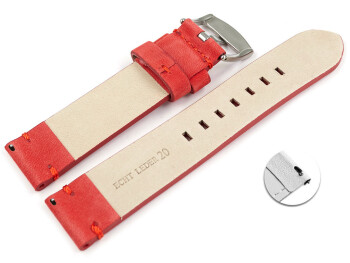 Bracelet montre à dégagement rapide cuir Veluro rouge sans coussinet 18mm 20mm 22mm 24mm