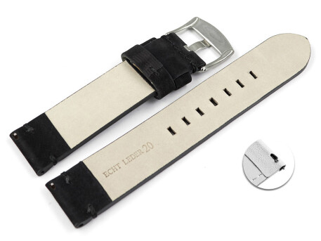 Bracelet De Montre En Cuir Velours Rouge - Système De Dégagement Rapide - Marque Watchband Berlin - Longueur M