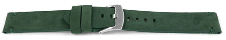 Bracelet montre à dégagement rapide cuir Veluro vert foncé sans coussinet 18mm 20mm 22mm 24mm