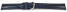 Bracelet montre à dégagement rapide cuir bleu foncé légèrement brillant coutures en zigzag 18mm 20mm 22mm 24mm